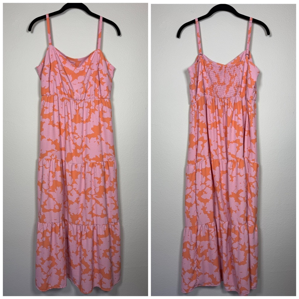 Social Standard by Sanctuary Floral Maxi Dress in Pink and Orange Size L